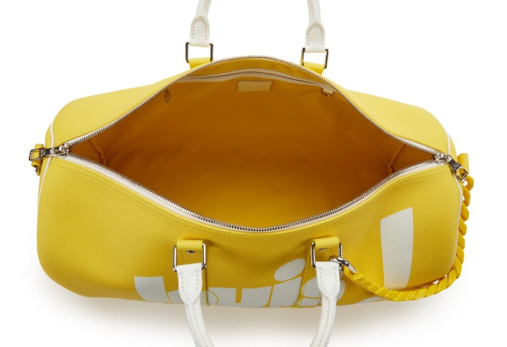 Virgil Abloh Yellow Leather Everyday LV Keepall Bandoulière 50 Silver Hardware, 2021