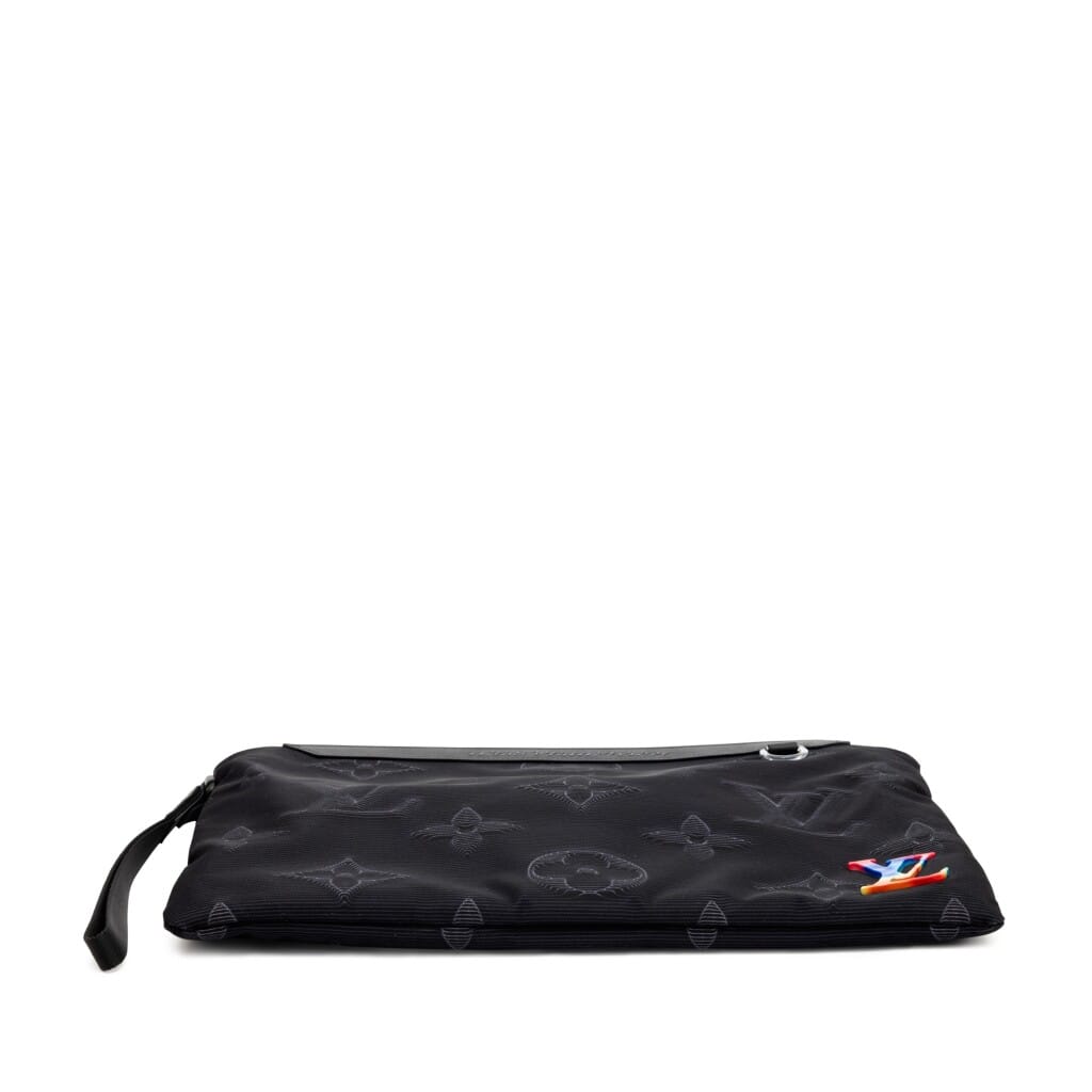 Virgil Abloh Black & Green Monogram 3D Nylon 2054 Reversible Pouch, 2020