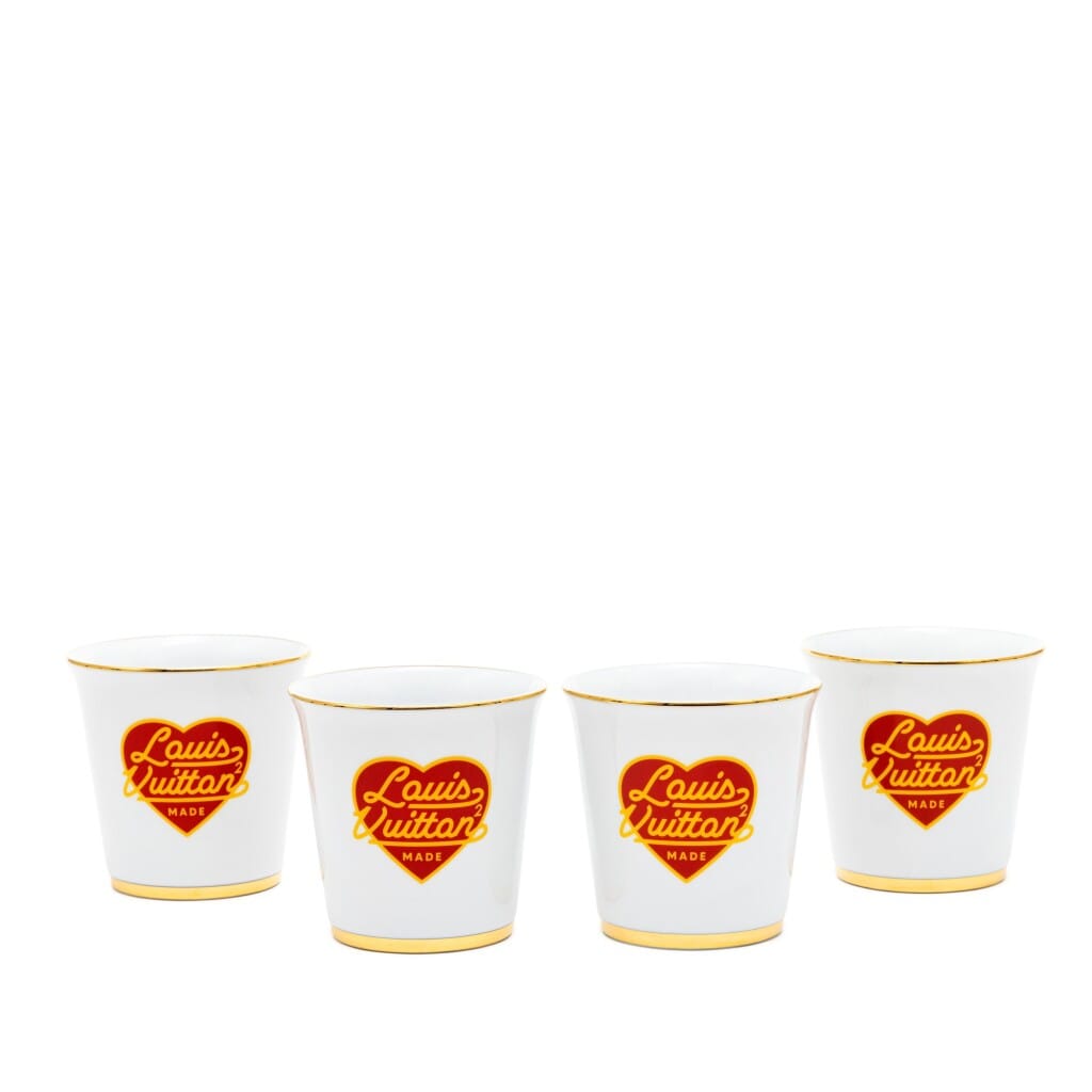 Virgil Abloh NIGO Set of Four; Multicolor Porcelain Cups, 2021