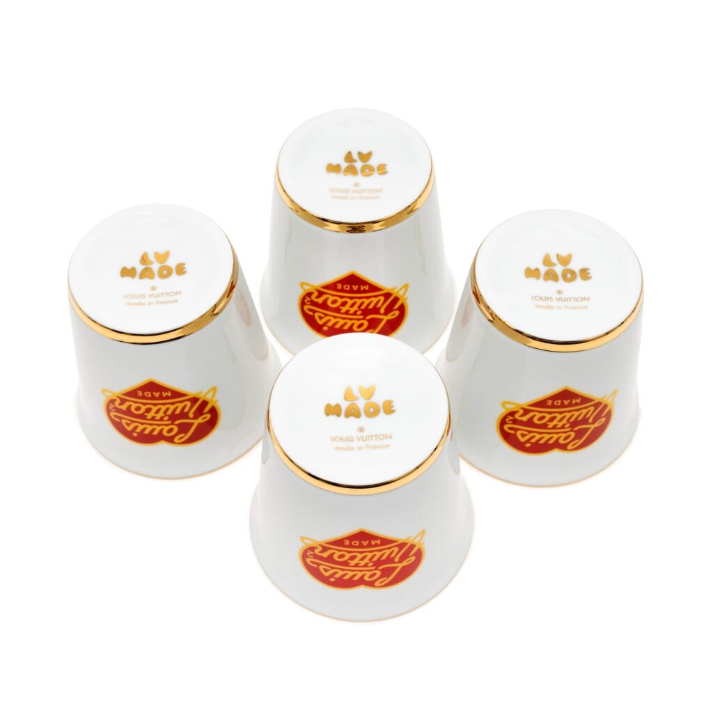Virgil Abloh NIGO Set of Four; Multicolor Porcelain Cups, 2021