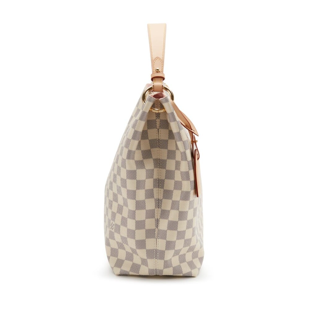 White and Blue Damier Azur Coated Canvas Gracefull MM Gold Hardware, 2021
