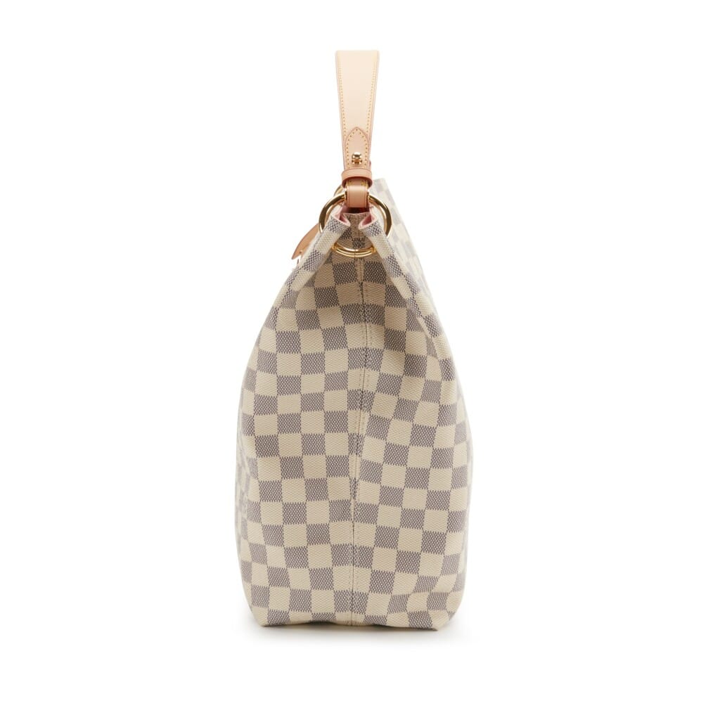 White and Blue Damier Azur Coated Canvas Gracefull MM Gold Hardware, 2021
