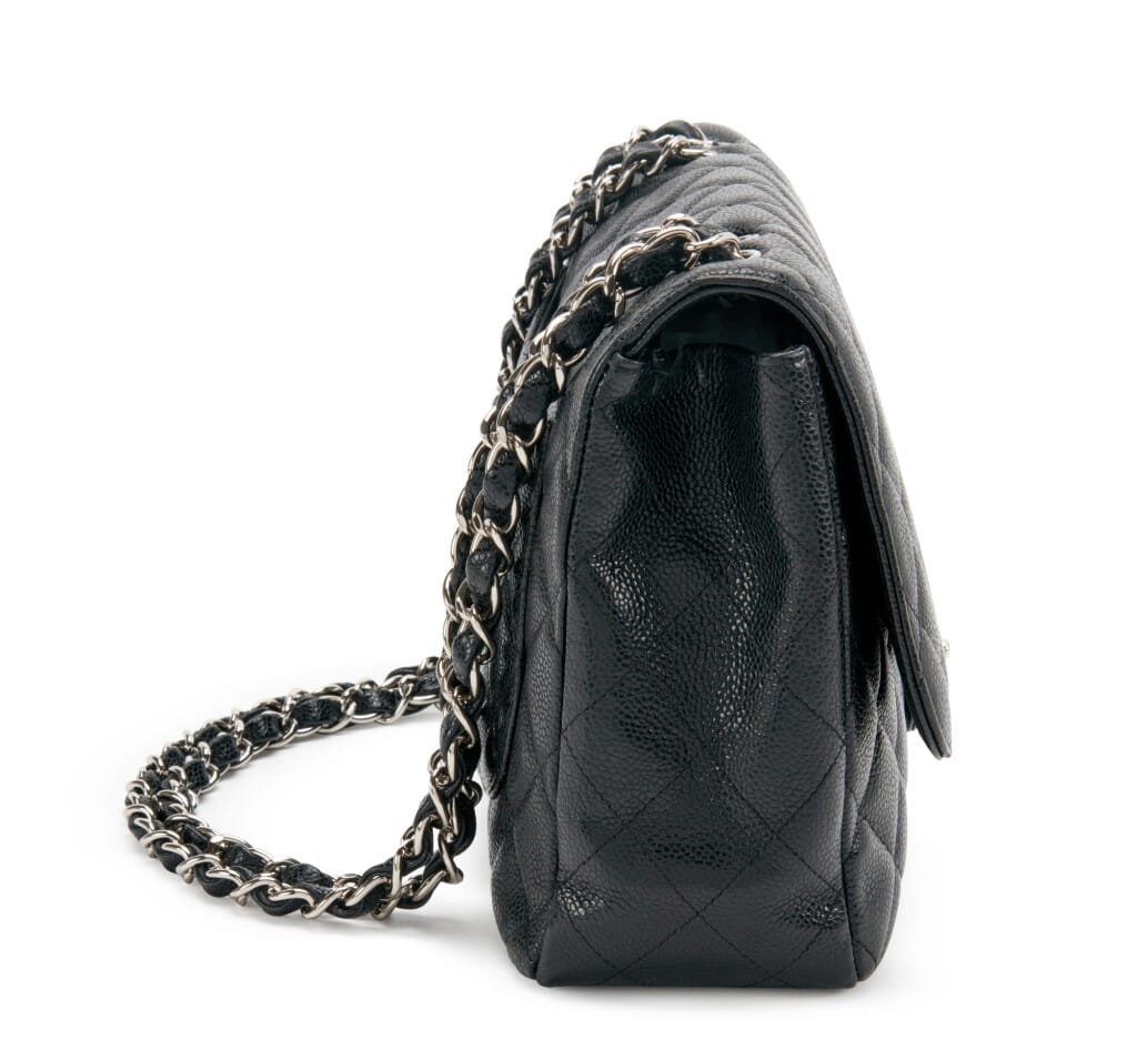 Black Quilted Caviar Large Flap Silver Hardware, 2008 to 2009