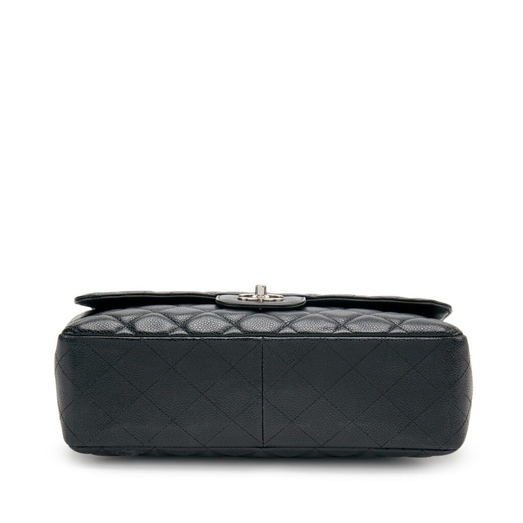 Black Quilted Caviar Large Flap Silver Hardware, 2008 to 2009