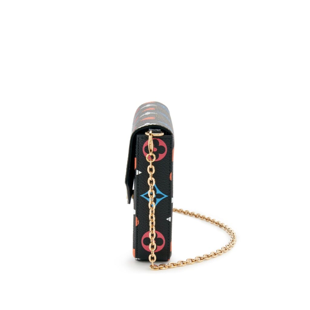 Black Multicolor Monogram Coated Canvas Game On Félicie Pochette Gold Hardware, 2020