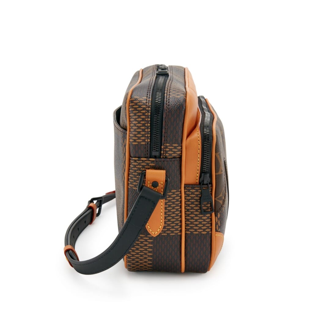 Virgil Abloh NIGO Brown Giant Damier Ebene & Drip Monogram Coated Canvas Nil Messenger Gold Hardware, 2021