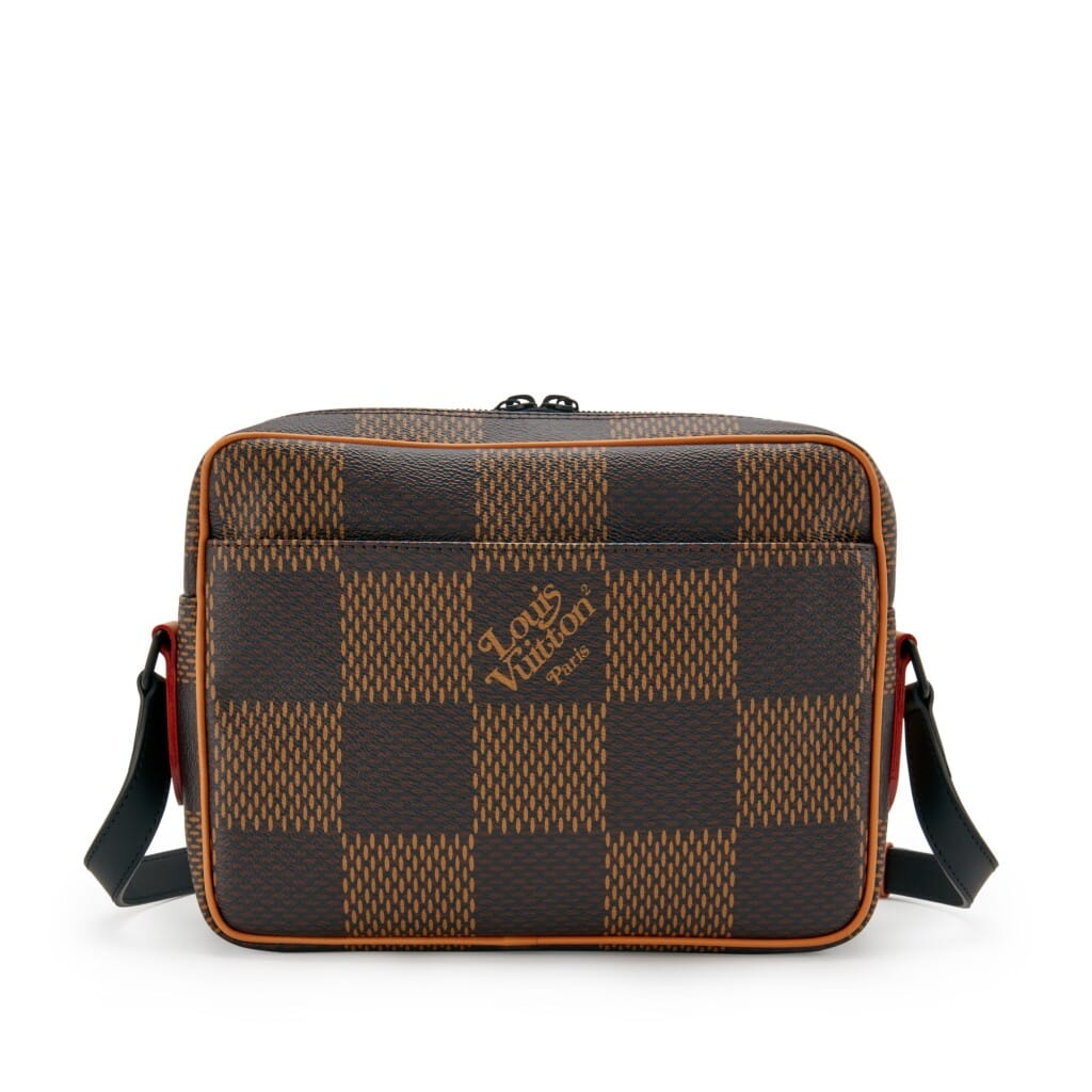 Virgil Abloh NIGO Brown Giant Damier Ebene & Drip Monogram Coated Canvas Nil Messenger Gold Hardware, 2021