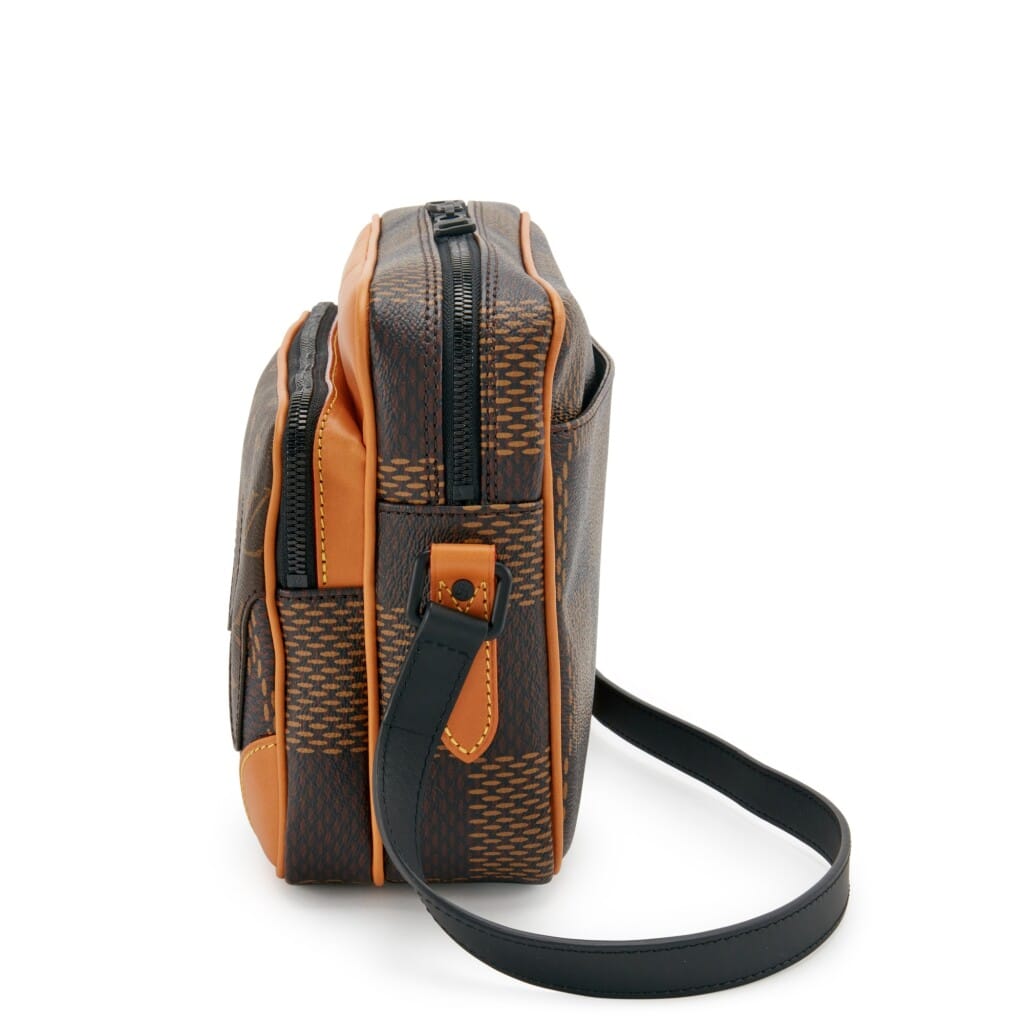 Virgil Abloh NIGO Brown Giant Damier Ebene & Drip Monogram Coated Canvas Nil Messenger Gold Hardware, 2021