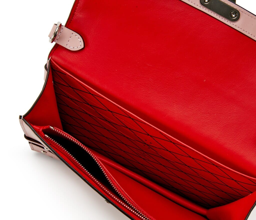 Rose Ballerine Epi Leather Trunk Chain Wallet with Palladium Hardware, 2019