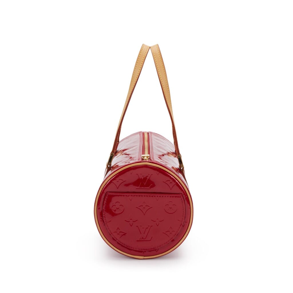 Red Monogram Vernis Papillon 30 Gold-Color Hardware, 2007