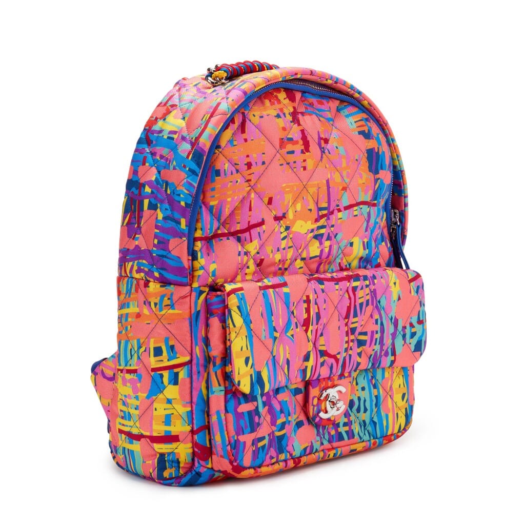 Multicolor Quilted Fabric Foulard Backpack, 2018