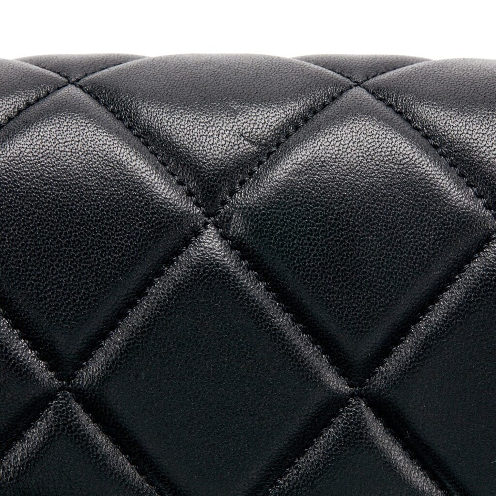 Black Quilted Lambskin Mini Medallion Single Flap Bag Gold Bijoux Hardware, 2021