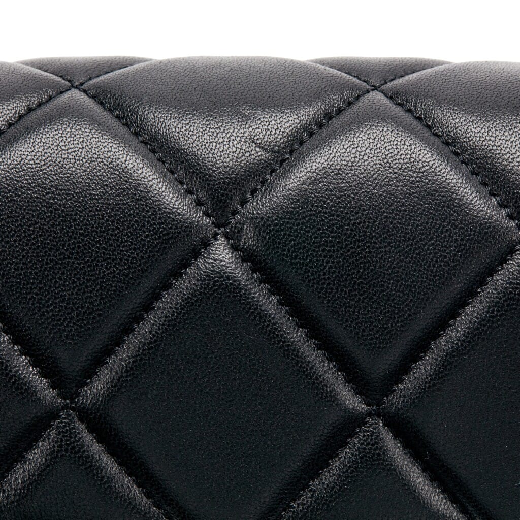Black Quilted Lambskin Mini Medallion Single Flap Bag Gold Bijoux Hardware, 2021