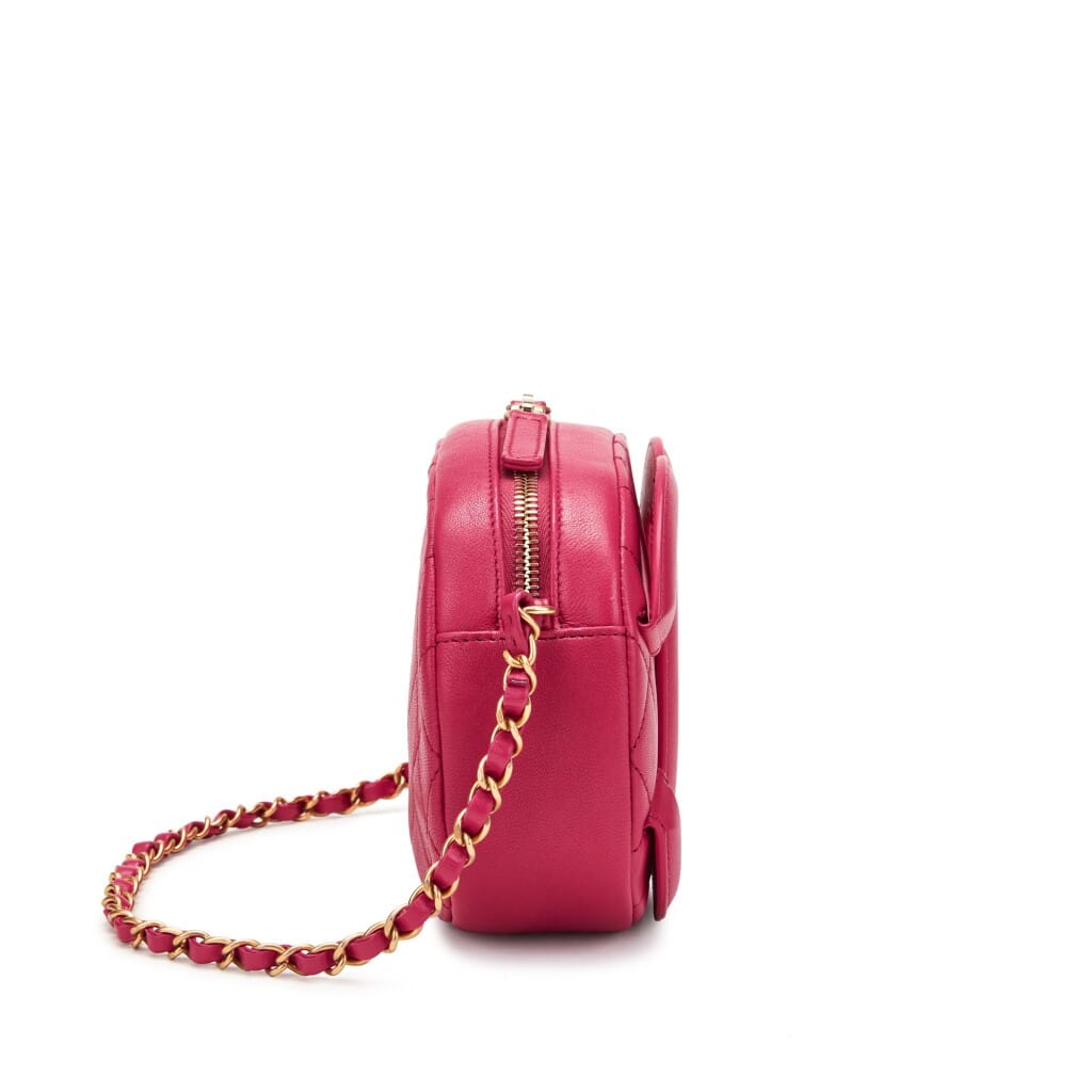 Pink Quilted Lambskin Coco Midnight Camera Bag Gold Hardware, 2020
