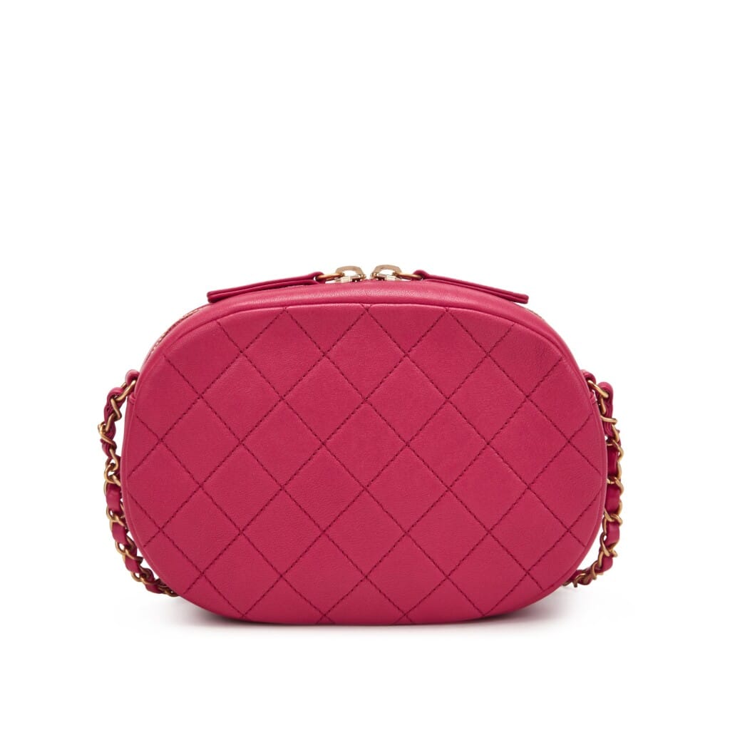 Pink Quilted Lambskin Coco Midnight Camera Bag Gold Hardware, 2020
