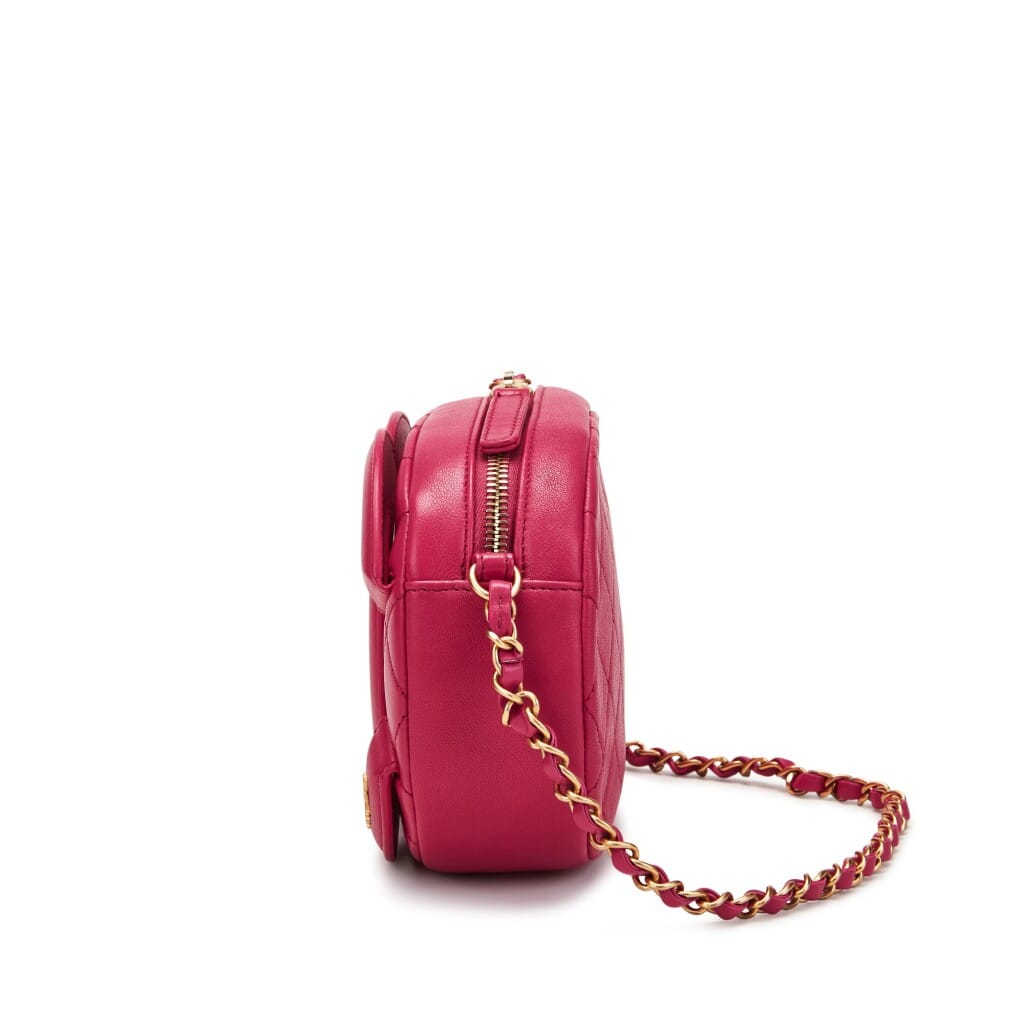 Pink Quilted Lambskin Coco Midnight Camera Bag Gold Hardware, 2020