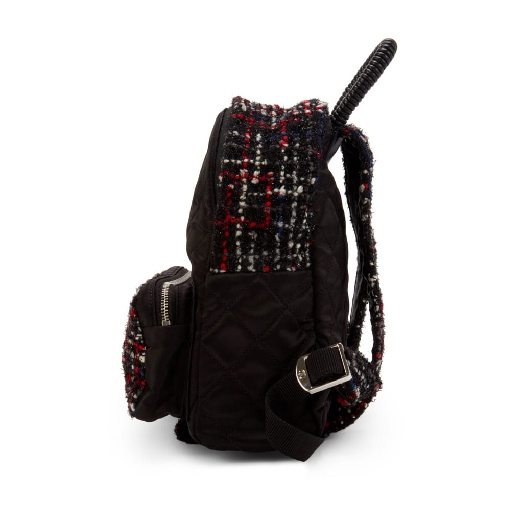 Multicolor and Black Quilted Nylon and Tweed Astronaut Essentials Backpack Silver Hardware, 2017