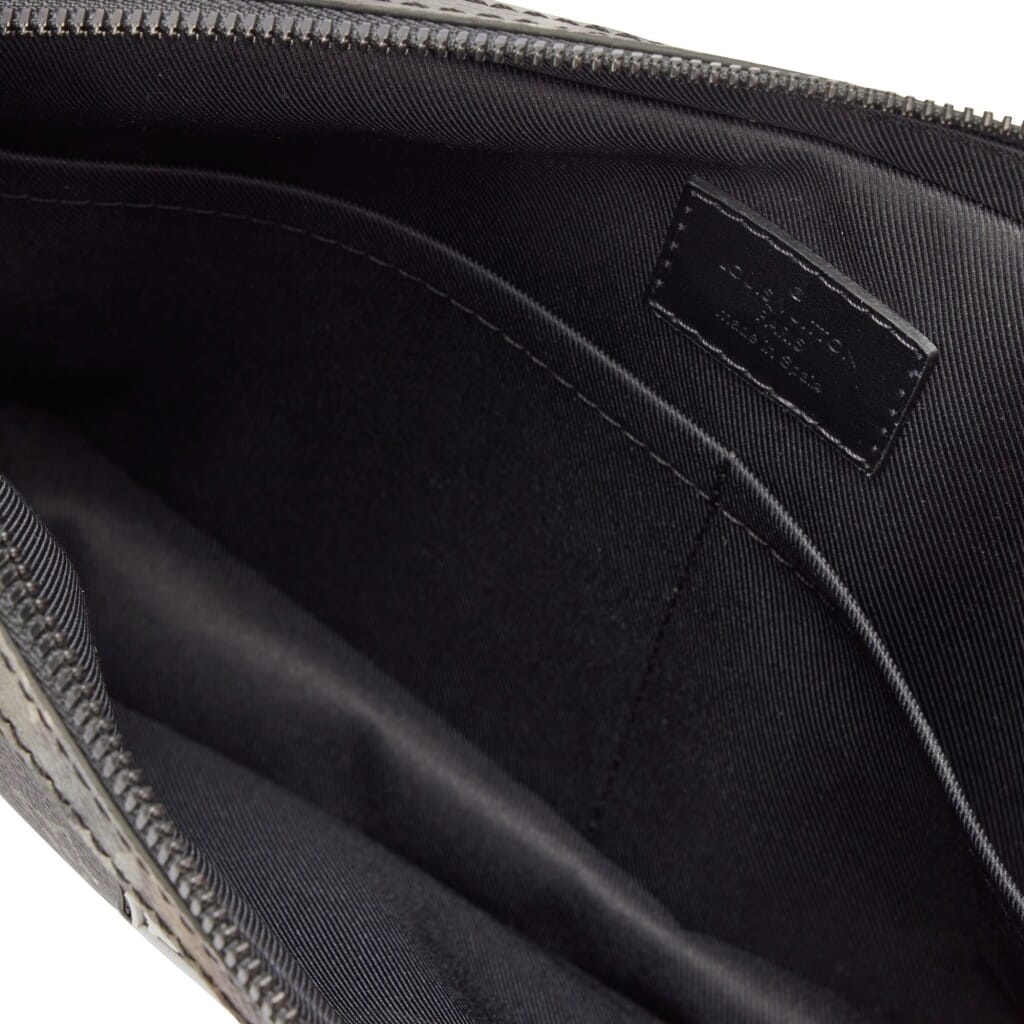 Gray Monogram Galaxy Coated Canvas Alpha Messenger Black Hardware, 2018