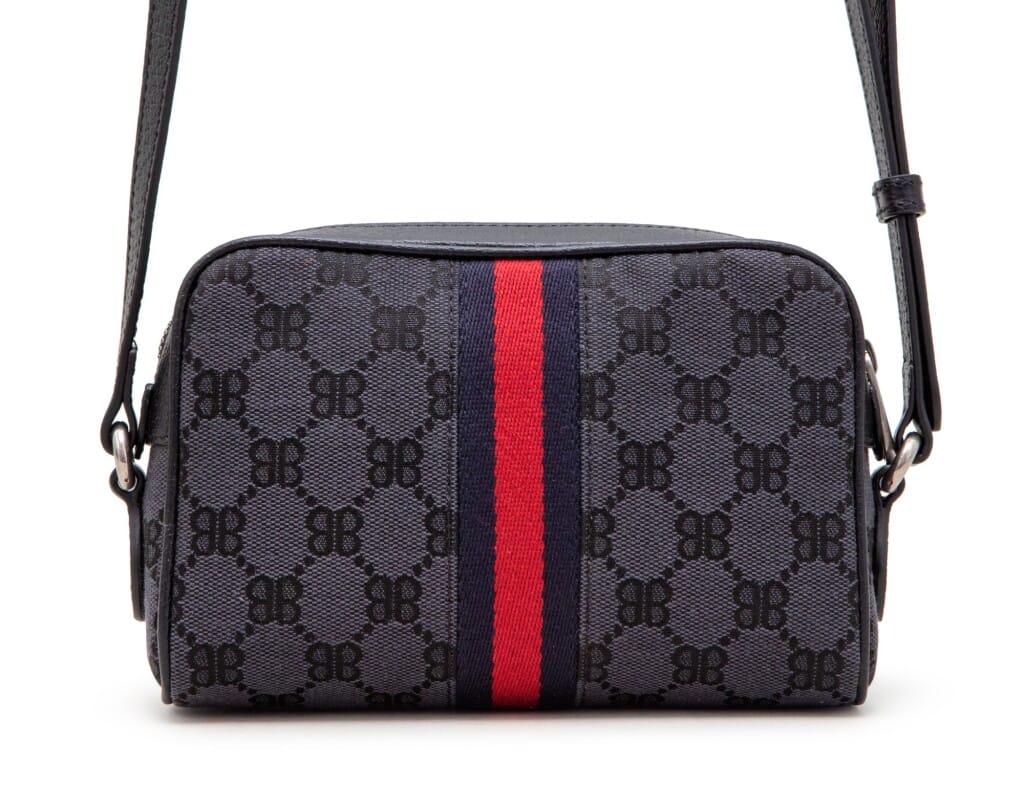 Black Monogram Jacquard Canvas Hacker Camera Bag Silver Hardware, 2021