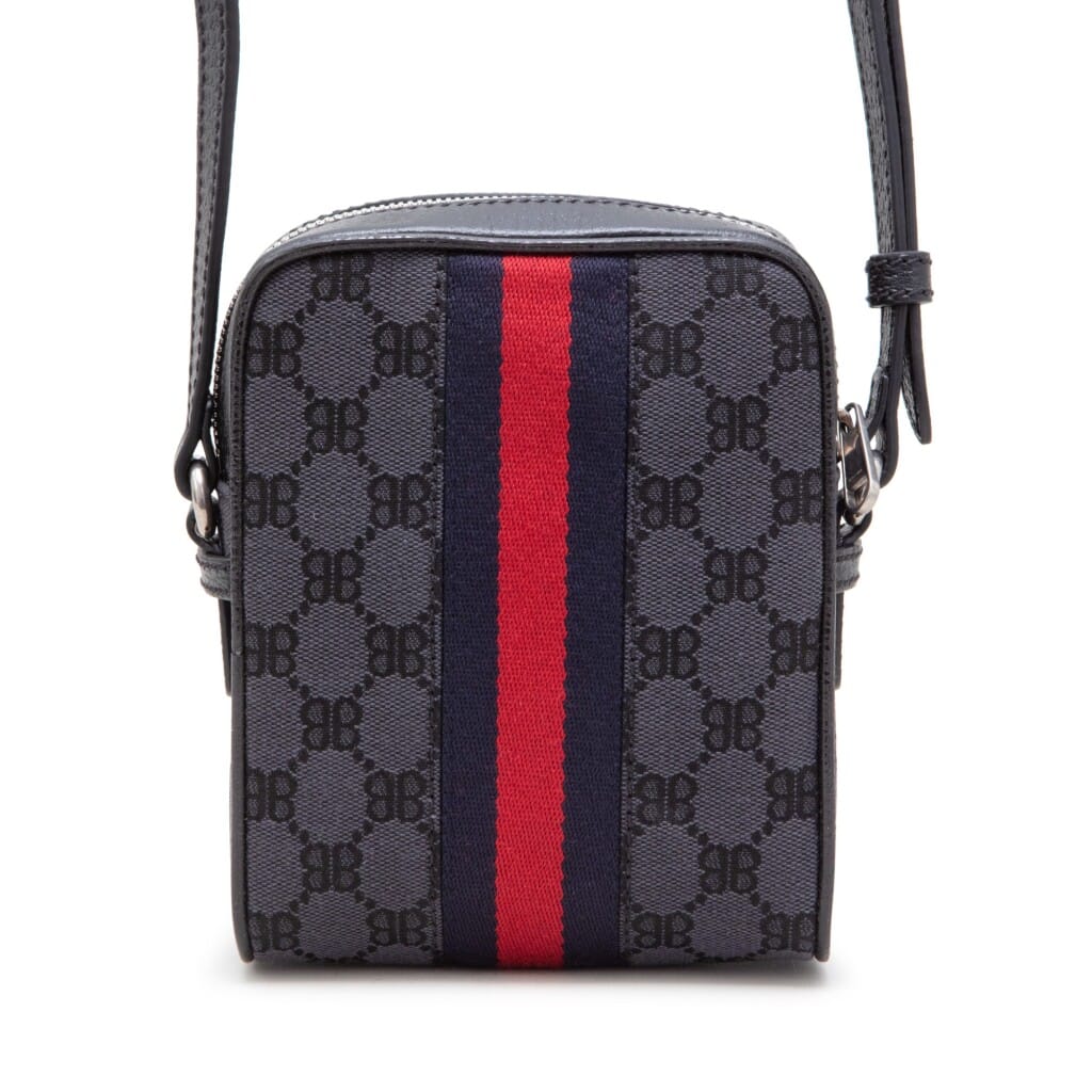 Black Monogram Jacquard Canvas Hacker Shoulder Zip Bag Silver Hardware, 2021