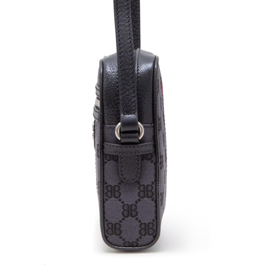 Black Monogram Jacquard Canvas Hacker Shoulder Zip Bag Silver Hardware, 2021