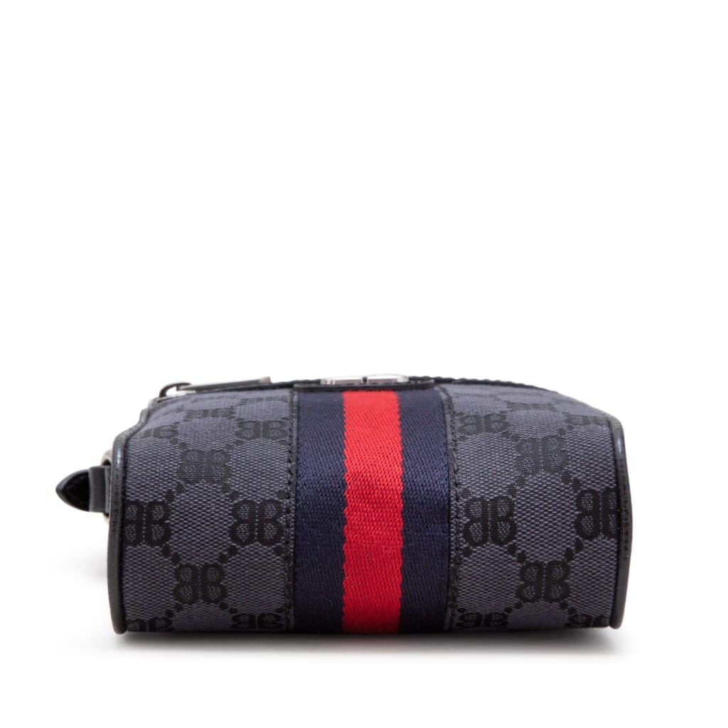 Black Monogram Jacquard Canvas Hacker Shoulder Zip Bag Silver Hardware, 2021