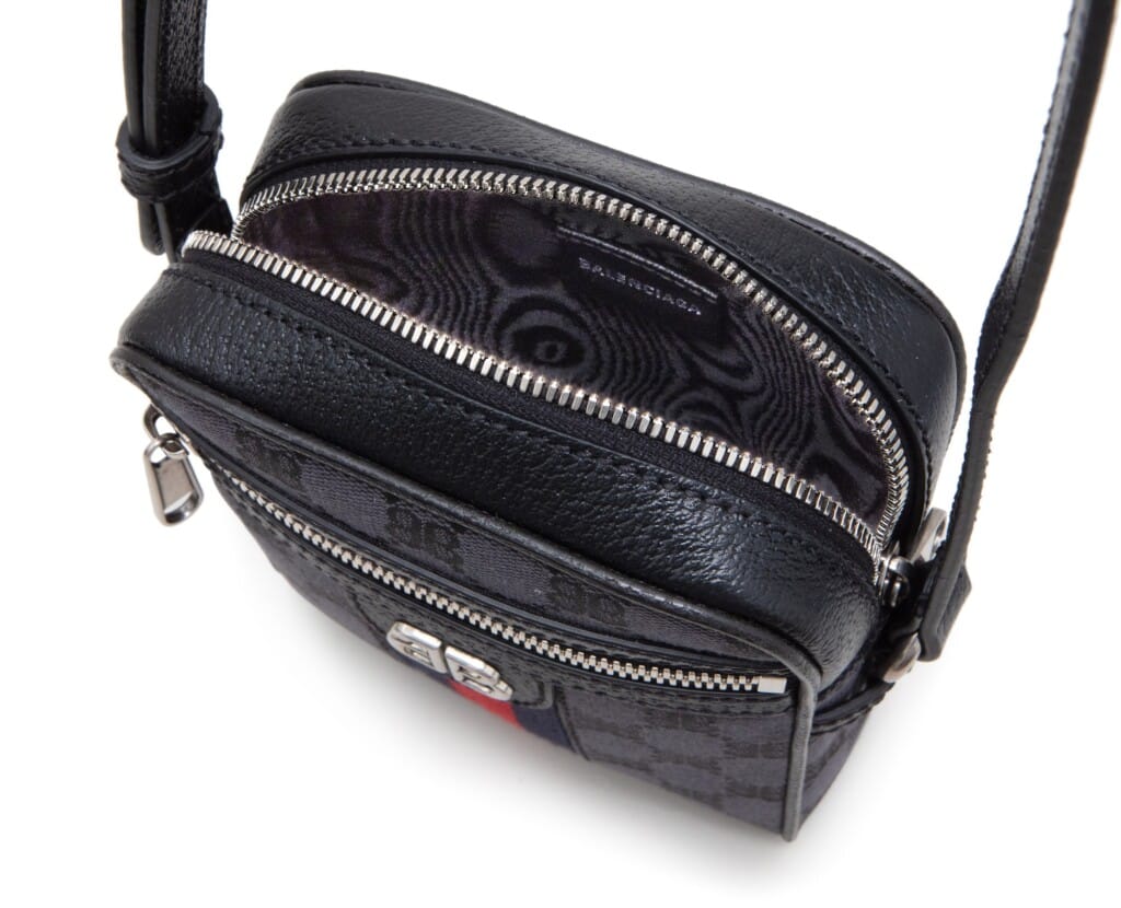 Black Monogram Jacquard Canvas Hacker Shoulder Zip Bag Silver Hardware, 2021