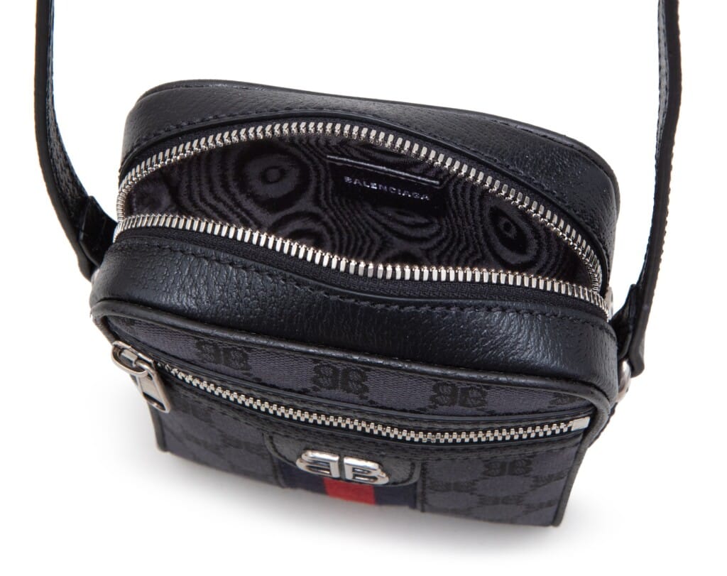 Black Monogram Jacquard Canvas Hacker Shoulder Zip Bag Silver Hardware, 2021