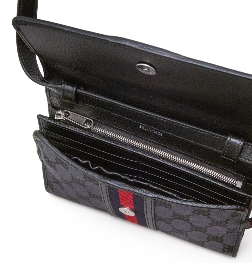 Black Monogram Jacquard Canvas Hacker Mini Bag Silver Hardware, 2021
