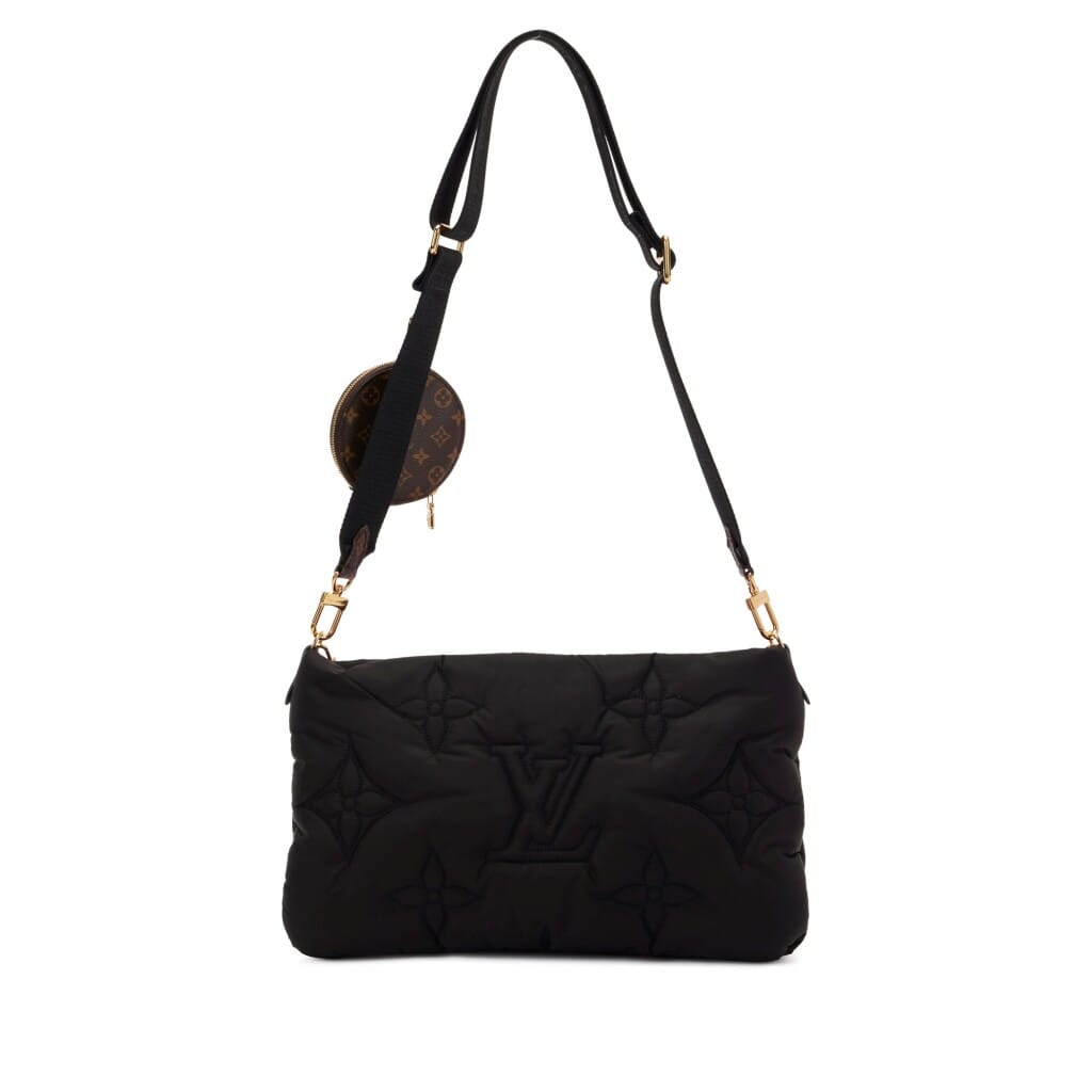 Pink and Black Monogram Econyl Nylon Maxi Multi Pochette Gold Hardware, 2021