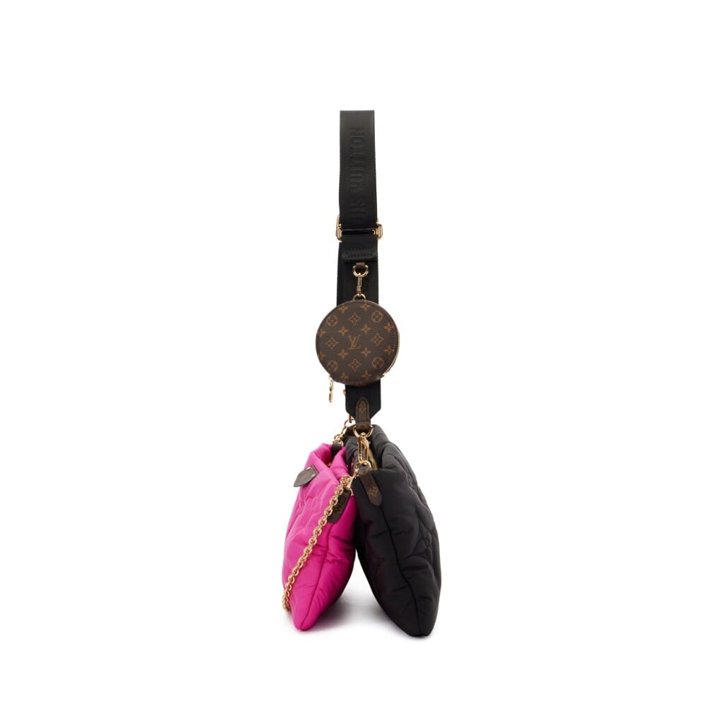 Pink and Black Monogram Econyl Nylon Maxi Multi Pochette Gold Hardware, 2021