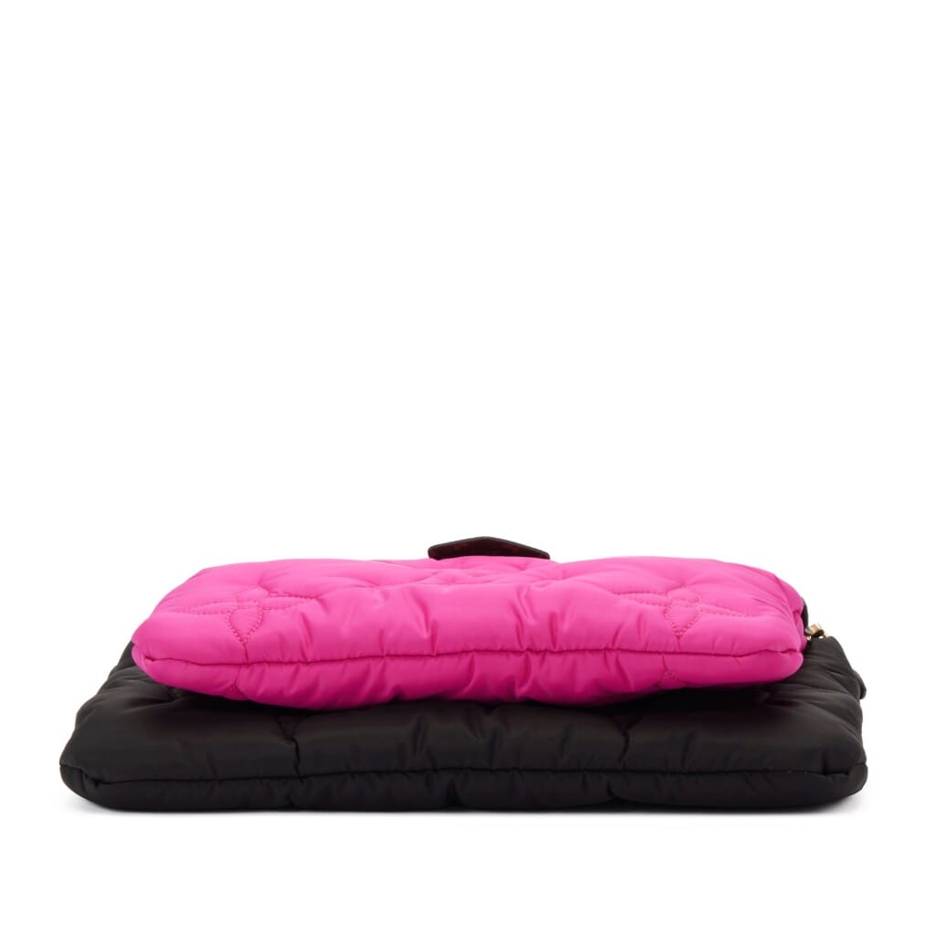 Pink and Black Monogram Econyl Nylon Maxi Multi Pochette Gold Hardware, 2021