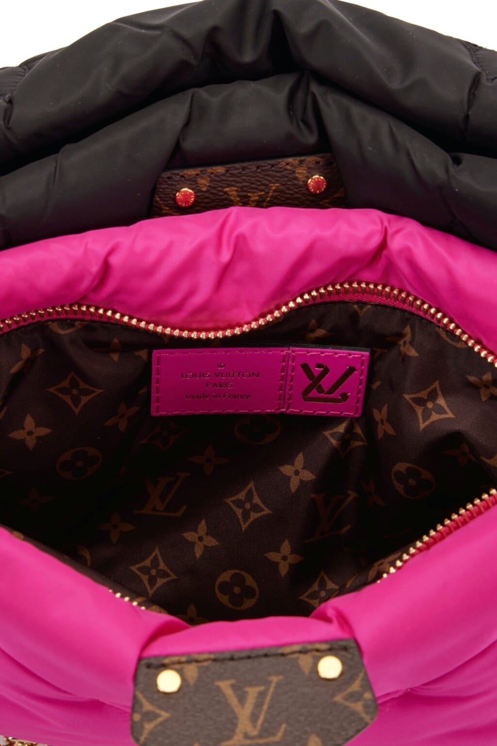 Pink and Black Monogram Econyl Nylon Maxi Multi Pochette Gold Hardware, 2021