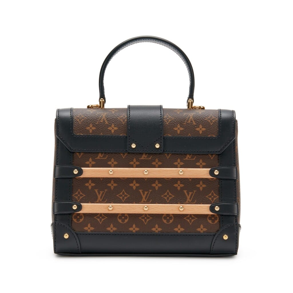 Brown Mini Monogram Coated Canvas, Wood and Black Leather Trianon PM Gold Hardware, 2021
