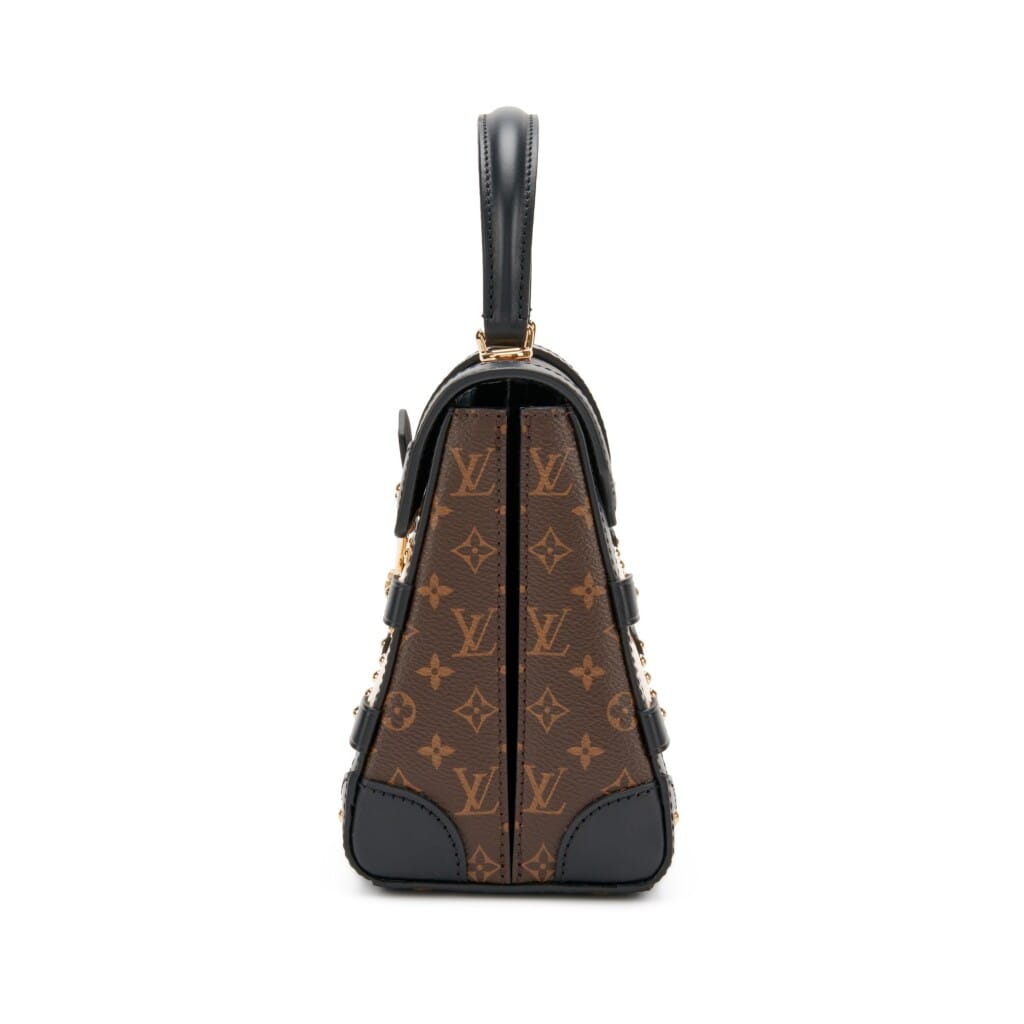 Brown Mini Monogram Coated Canvas, Wood and Black Leather Trianon PM Gold Hardware, 2021