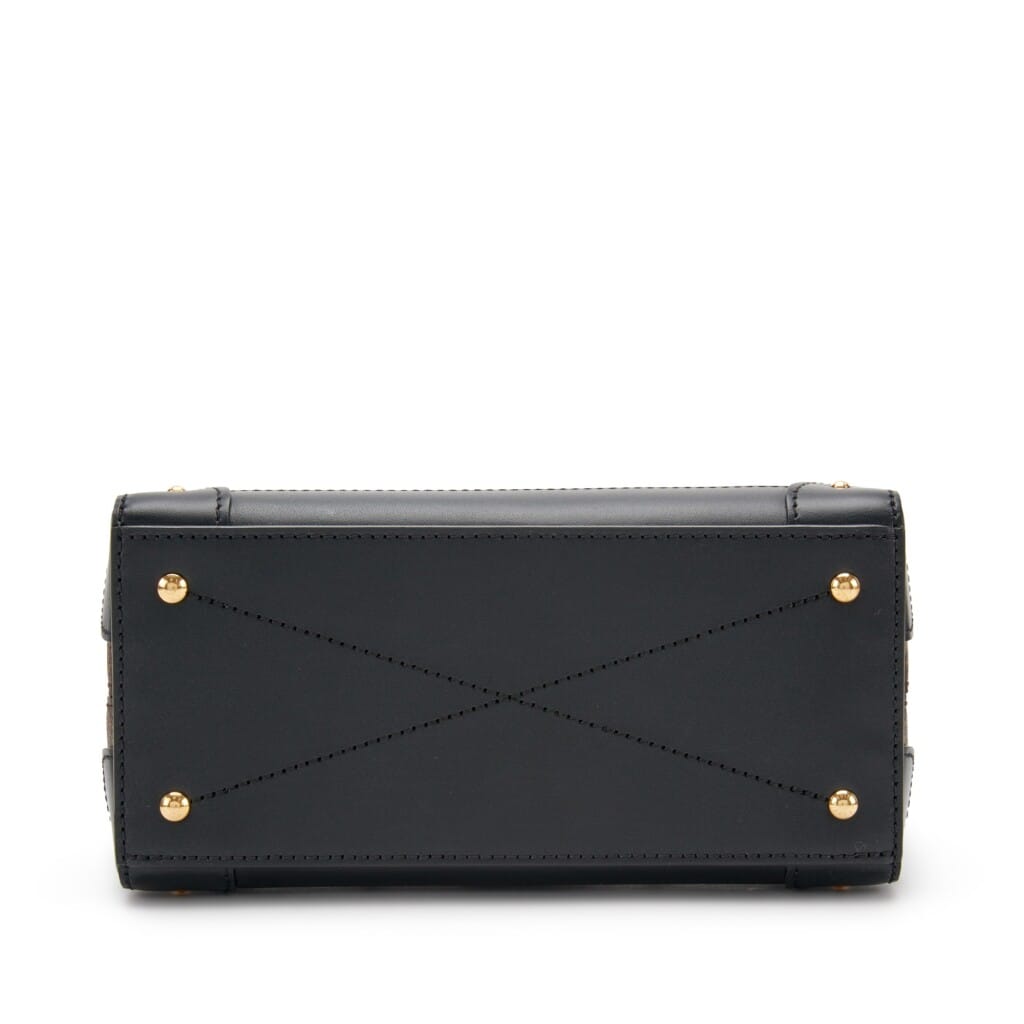 Brown Mini Monogram Coated Canvas, Wood and Black Leather Trianon PM Gold Hardware, 2021