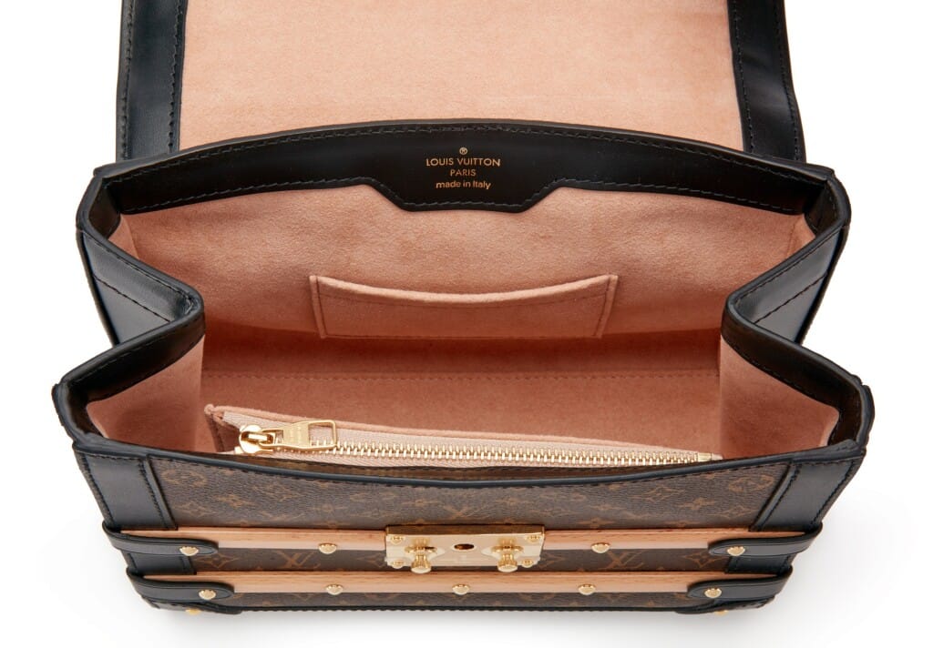 Brown Mini Monogram Coated Canvas, Wood and Black Leather Trianon PM Gold Hardware, 2021
