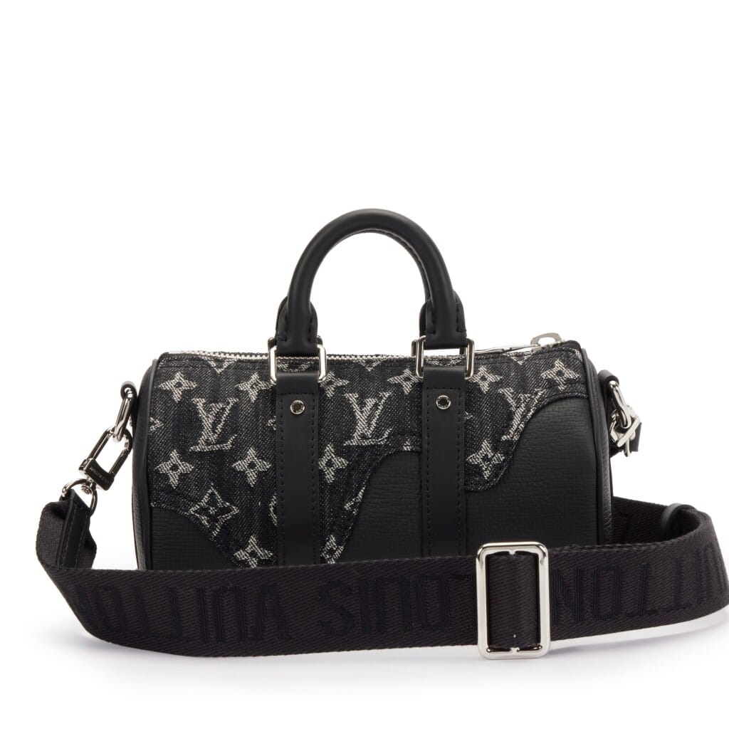 Virgil Abloh Black Monogram Denim and Taurillon Leather Keepall XS, 2019