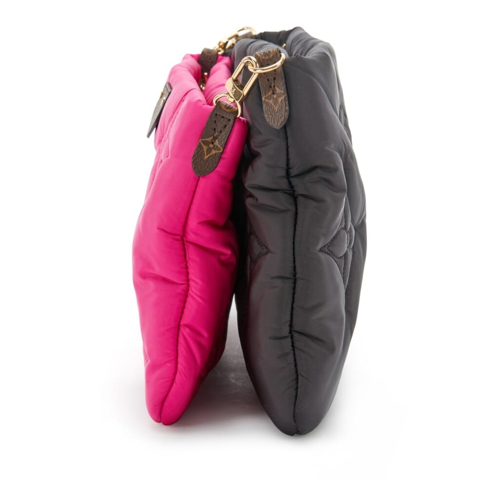 Pink and Black Monogram Econyl Nylon Maxi Multi Pochette Gold Hardware, 2021