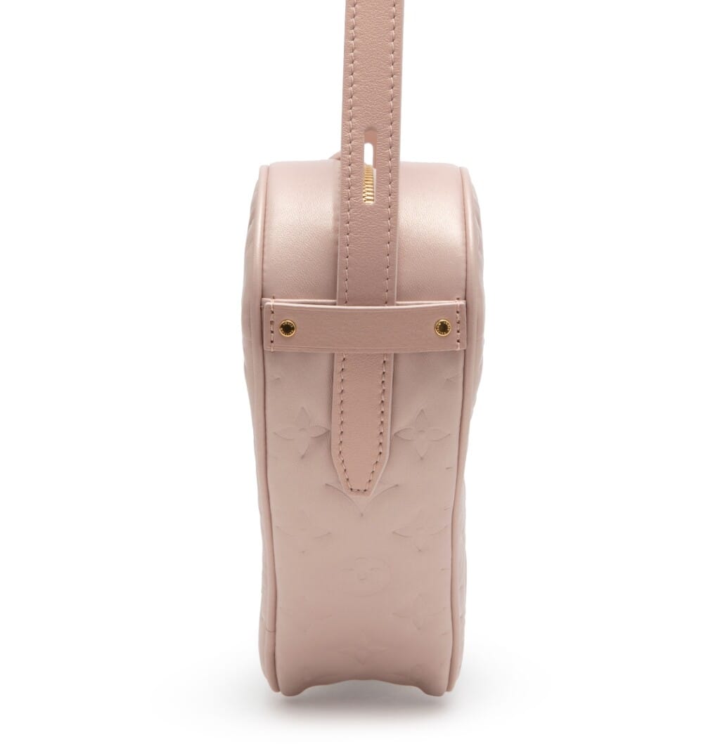 Dragée Light Pink Monogram Embossed Puffy Lambskin Sac Coeur Gold Hardware, 2021