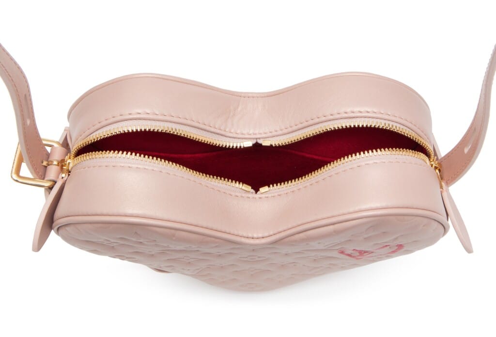Dragée Light Pink Monogram Embossed Puffy Lambskin Sac Coeur Gold Hardware, 2021