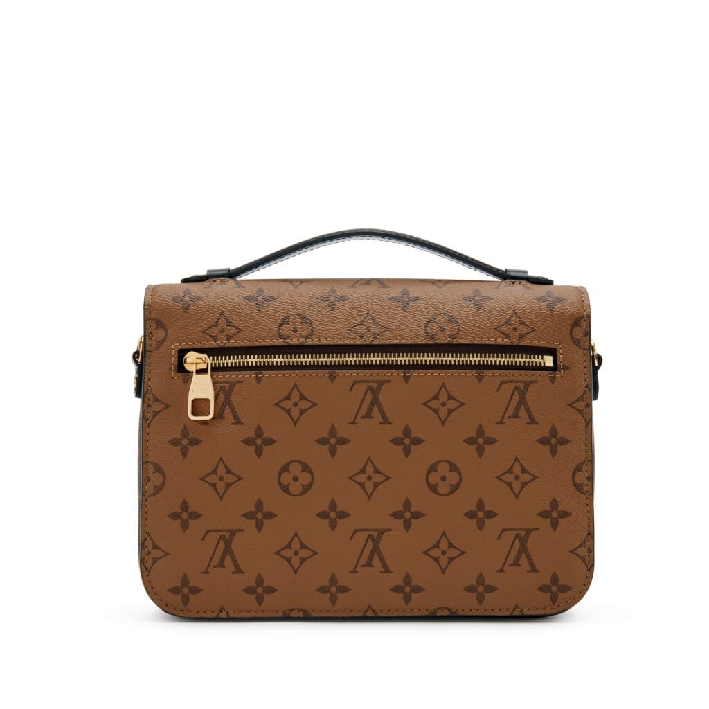 Brown Reverse Monogram Coated Canvas Pochette Métis Gold Hardware, 2021