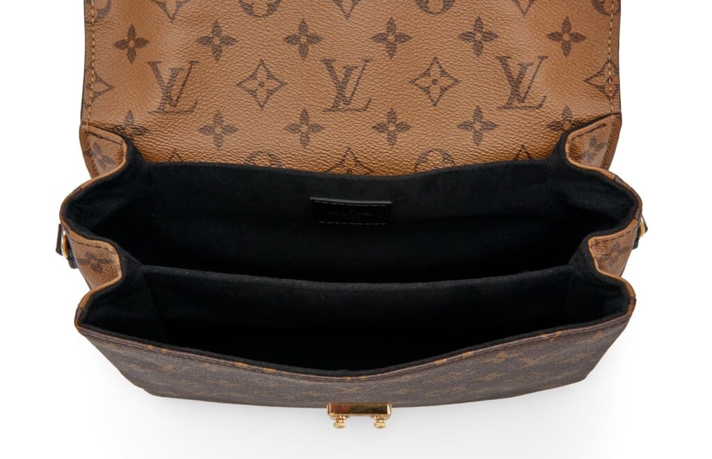 Brown Reverse Monogram Coated Canvas Pochette Métis Gold Hardware, 2021