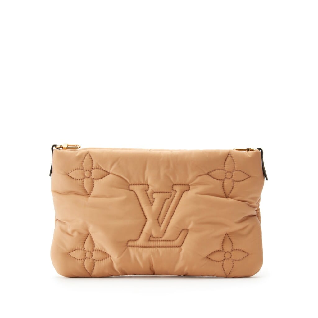 Beige and Green Monogram Econyl Nylon Maxi Multi Pochette Accessoires Gold Hardware, 2021