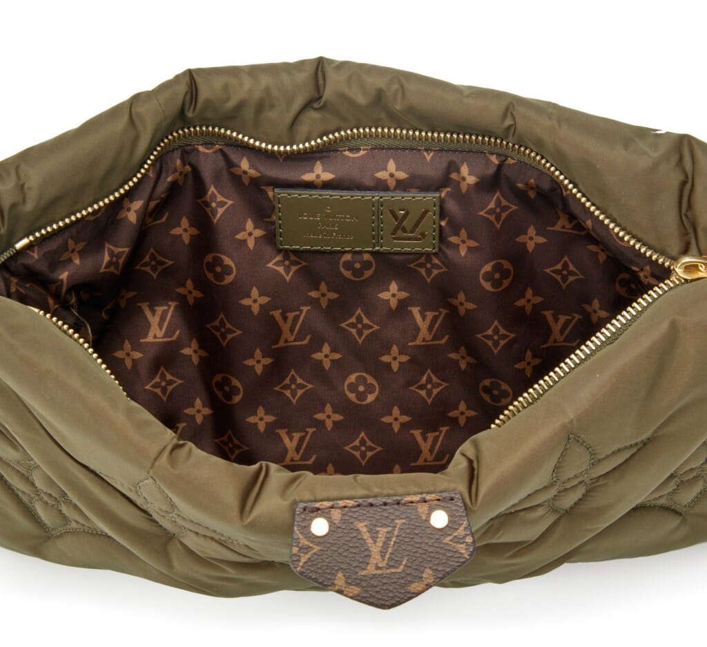 Beige and Green Monogram Econyl Nylon Maxi Multi Pochette Accessoires Gold Hardware, 2021