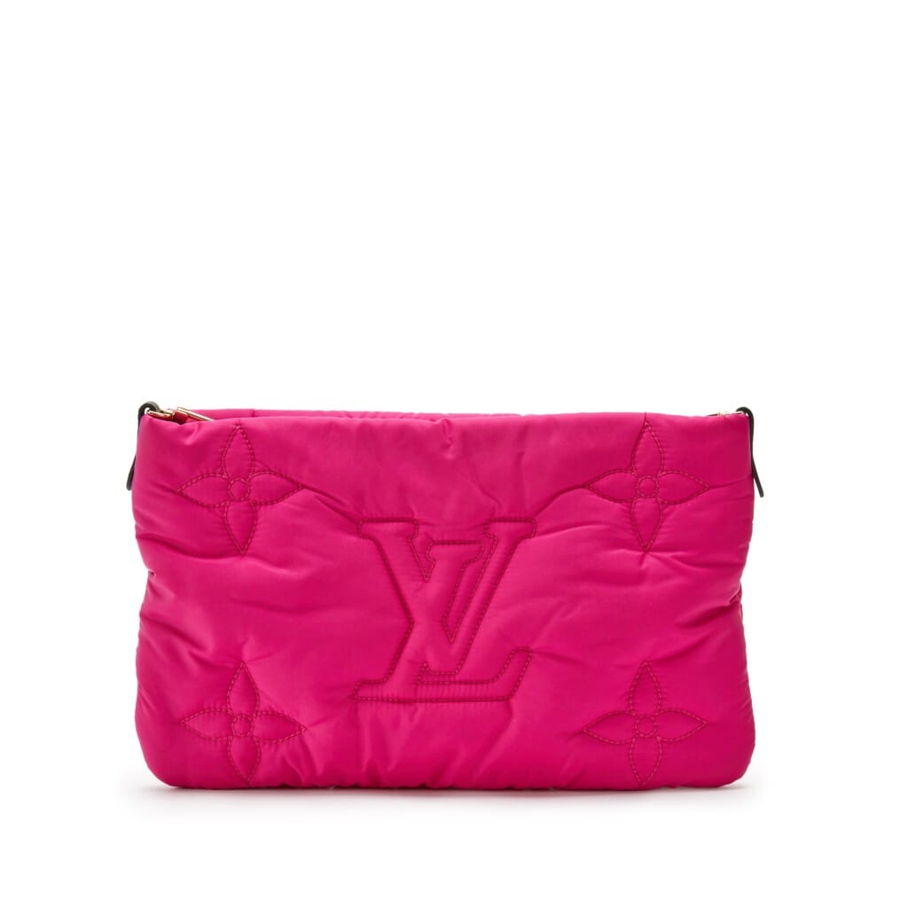 Pink and Black Monogram Econyl Nylon Maxi Multi Pochette Gold Hardware, 2021