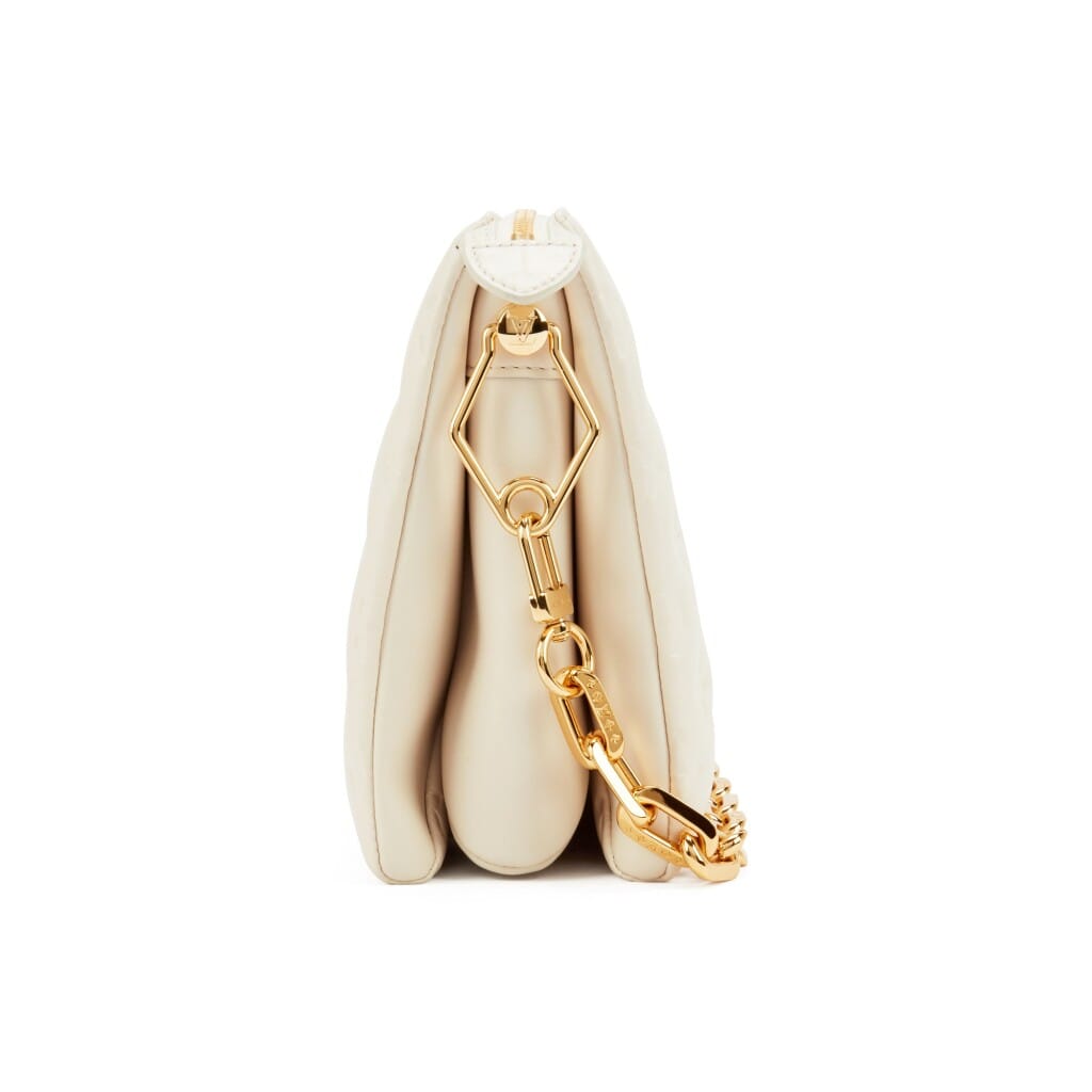 Cream Puffy Monogram Lambskin Coussin PM Gold Hardware, 2021