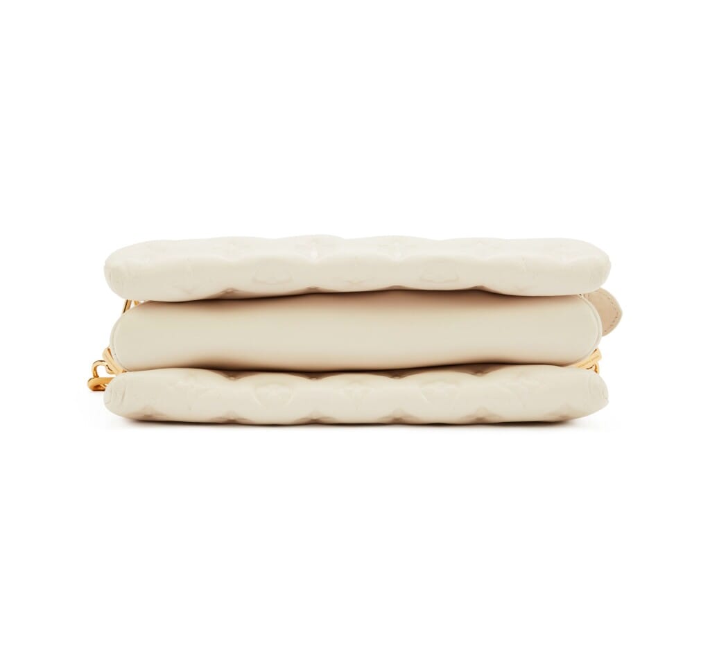 Cream Puffy Monogram Lambskin Coussin PM Gold Hardware, 2021