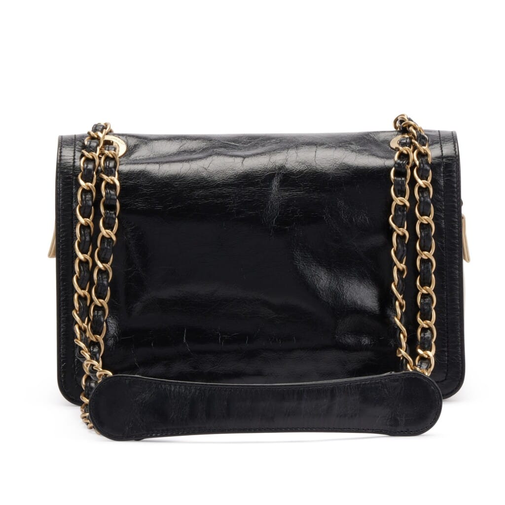 Black and Beige Quilted Leather CC Camera Flap Gold Hardware, 2012