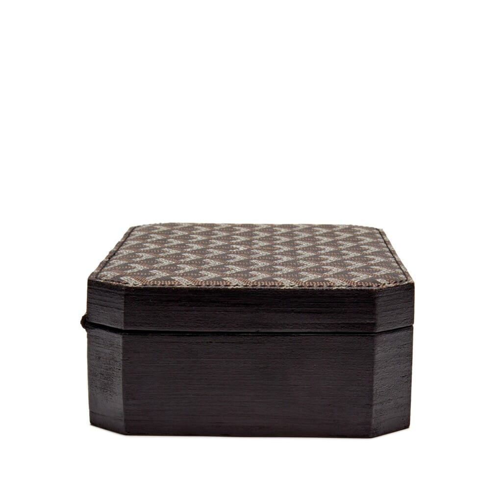 Black Goyardine Coated Canvas and Stacked Leather Box, 2018
